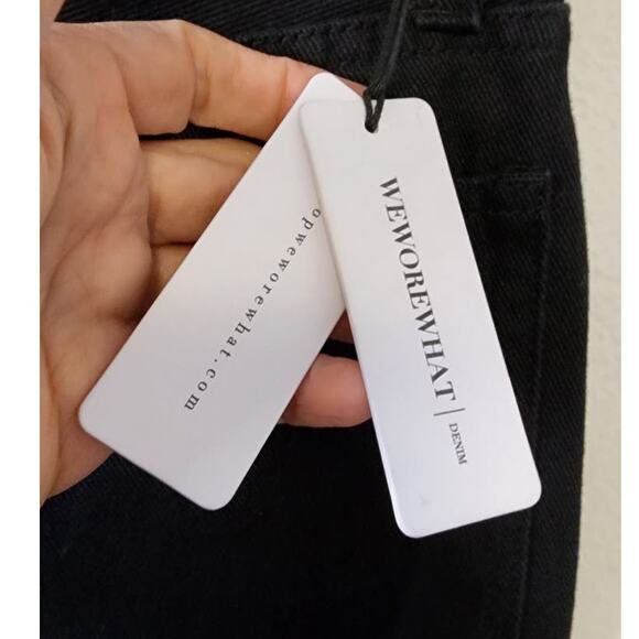 WeWoreWhat The Danielle Crystal Straight Jeans Black 26 NEW FLAWED - Picture 9 of 13